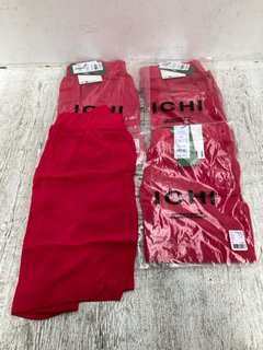 4 X ICHI WOMENS MARRAKECH SHORTS IN LOVE POTION IN VARIOUS SIZES: LOCATION - C6