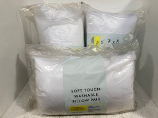 3 X JOHN LEWIS & PARTNERS SOFT TOUCH WASHABLE 2 PACK PILLOWS: LOCATION - WA2