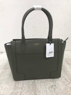 OSPREY LONDON PICCADILLY GRAIN HIDE TOTE BAG IN OLIVE - RRP £175: LOCATION - D5