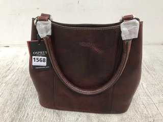 OSPREY LONDON NARISSA SMALL HOBO BAG IN OILY SADDLE - RRP £275: LOCATION - D5