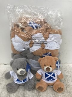 QTY OF PMS SCOTLAND PLUSH BEARS IN BROWN & GREY: LOCATION - D6