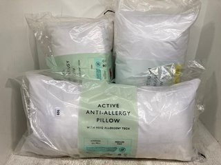 2 X JOHN LEWIS & PARTNERS ACTIVE ANTI-ALLERGY PILLOWS TO ALSO INCLUDE JOHN LEWIS & PARTNERS SOFT TOUCH WASHABLE 2 PACK PILLOWS: LOCATION - WA3
