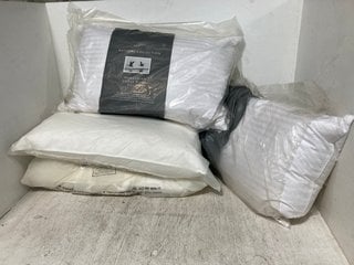 2 X JOHN LEWIS & PARTNERS SYNTHETIC COLLECTION HUNGARIAN GOOSE DOWN PILLOWS TO ALSO INCLUDE 2 X EARTHKIND 'DREAM OF A BETTER PLACE' PILLOWS: LOCATION - WA4