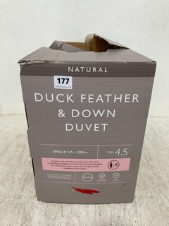 JOHN LEWIS & PARTNERS NATURAL DUCK FEATHER & DOWN 4.5 TOG SINGLE DUVET: LOCATION - WA4