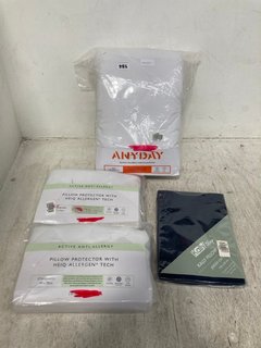 4 X ASSORTED JOHN LEWIS & PARTNERS BEDDING ITEMS TO INCLUDE 2 X ACTIVE ANTI-ALLERGY PILLOW PROTECTORS WITH HEIQ ALLERGEN TECH: LOCATION - WA4