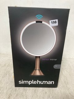 SIMPLE HUMAN SENSOR MIRROR WITH 5X MAGNIFICATION IN BRASS - RRP £199.95: LOCATION - WA5