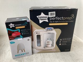 3 X ASSORTED BABY ITEMS TO INCLUDE TOMMEE TIPPEE DREAM MAKER SOUND & LIGHT BABY SLEEP AID: LOCATION - WA10