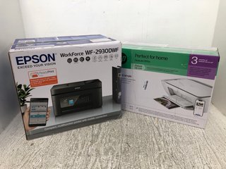 3 X ASSORTED PRINTERS TO INCLUDE EPSON WORKFORCE WF-2930DWF MULTIFUNCTION WIRELESS PRINTER: LOCATION - A16