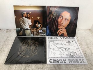 4 X ASSORTED VINYLS TO INCLUDE LEGEND THE BEST OF BOB MARLEY AND THE WAILERS: LOCATION - A13