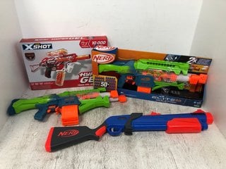 4 X ASSORTED CHILDRENS TOYS TO INCLUDE NERF ELITE 2.0 DOUBLE PUNCH BLASTER: LOCATION - A13
