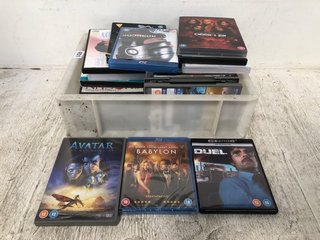 QTY OF ASSORTED DVDS TO INCLUDE AVATAR THE WAY OF WATER (12), PLEASE NOTE: 18+YEARS ONLY. ID MAY BE REQUIRED): LOCATION - A13