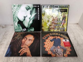4 X ASSORTED VINYLS TO INCLUDE THE STONE ROSES TURNS INTO STONE: LOCATION - A12
