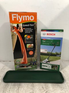 QTY OF ASSORTED GARDEN ITEMS TO INCLUDE FLYMO SPEEDI TRIM LIGHTWEIGHT GRASS TRIMMER: LOCATION - A4