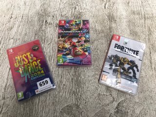 3 X ASSORTED NINTENDO SWITCH GAMES TO INCLUDE JUST DANCE 2024 EDITION (PEGI 3): LOCATION - A1