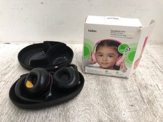 BELKIN SOUND FORM MINI WIRELESS ON EAR KIDS HEADPHONES TO ALSO INCLUDE SONY WH-1000XM4 NOISE CANCELLING WIRELESS HEADPHONES IN BLACK: LOCATION - A1