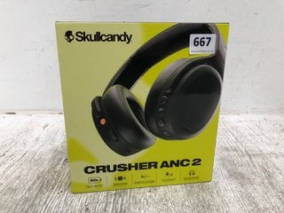SKULL CANDY CRUSHER ANC 2 WIRELESS HEADPHONES IN BLACK :RRP £199.00: LOCATION - A1