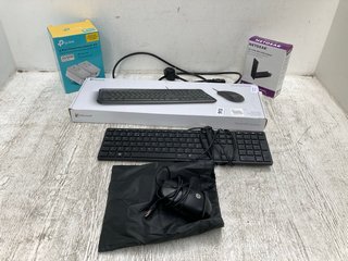QTY OF ASSORTED TECH ITEMS TO INCLUDE TP-LINK 2 PORT POWERLINE STARTER KIT: LOCATION - B8
