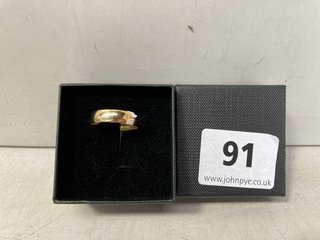 LOVE GOLD 9CT YELLOW GOLD BAND WEDDING RING - SIZE T - RRP £199: LOCATION - WA1