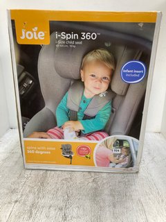 JOIE I-SIZE I-SPIN 360 CHILDRENS CAR SEAT IN GREY - RRP £250: LOCATION - B8
