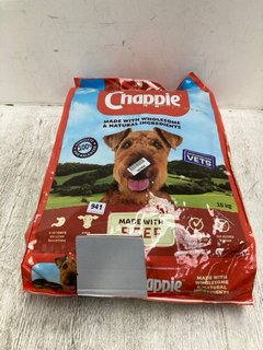 CHAPPIE 15KG DRY DOG FOOD IN BEEF FLAVOUR - BBE: 15.06.2025: LOCATION - B9