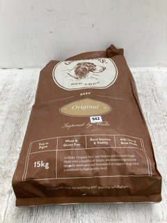 GRIFFITHS 15KG ORIGINAL DRY DOG FOOD IN BEEF FLAVOUR - BBE: 29.01.2025: LOCATION - B9