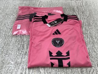 2 X ADIDAS INTER MIAMI CF 24/25 HOME JERSEY FOOTBALL SHIRTS IN PINK - SIZE UK M - COMBINED RRP £160: LOCATION - B10