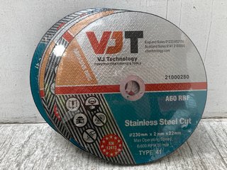 5 X VJT TECHNOLOGY A60 RBF STAINLESS STEEL CUT ABRASIVE DISCS: LOCATION - B10