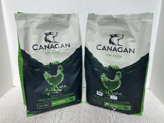 2 X PACKS OF CANAGAN 6KG DRY DOG FOOD IN FREE RANGE CHICKEN FLAVOUR - BBE: 21.09.2025: LOCATION - B10