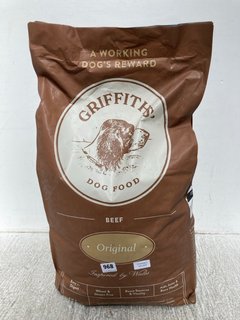 GRIFFITHS 15KG ORIGINAL DRY DOG FOOD IN BEEF FLAVOUR - BBE: 29.01.2025: LOCATION - B10