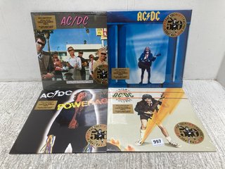 4 X ASSORTED 12 INCH VINYL RECORDS TO INCLUDE AC/DC VOLTAGE VINYL: LOCATION - B12