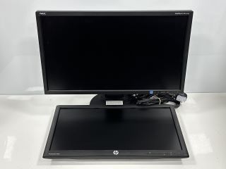 2X PC DESKTOP MONITORS IN BLACK. (WITH POWER CABLES) [JPTM114728]