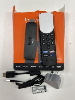 AMAZON FIRE TV STICK 4K STREAMING DEVICE IN BLACK: MODEL NO M3N6RA (INCLUDES REMOTE, BATTERIES, HDMI ADAPTER & POWER CABLE) [JPTM114755]