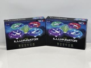 2X RED5 THE ILLUMINATOR LIGHT UP DRONES IN WHITE. (WITH BOXES AND ACCESSORIES) [JPTM114838]