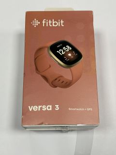 FITBIT VERSA 3 SMARTWATCH (ORIGINAL RRP - £169.99) IN SOFT GOLD ALUMINIUM CASE & PINK CLAY INFINTY BAND: MODEL NO FB511 (WITH BOX & ALL ACCESSORIES) [JPTM114949]