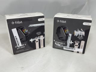 FITBIT CHARGE 5 GIFT PACK HEALTH & FITNESS TRACKER (ORIGINAL RRP - £258) IN VARIOUS: MODEL NO FB421 (X 2 UNITS WITH BOXES, MANUALS & CHARGER CABLES) [JPTM115047]