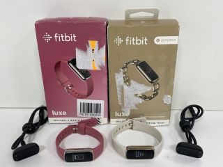 2X FITBIT LUXE HEALTH & FITNESS TRACKERS: MODEL NO FB422 (WITH BOXES, STRAPS & CHARGER CABLES) [JPTM114867]