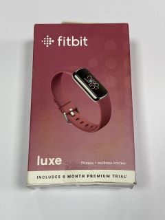 FITBIT LUXE FITNESS + WELLNESS TRACKER (ORIGINAL RRP - £99) IN PLATINUM STAINLESS STEEL CASE & ORCHID BAND: MODEL NO FB422 (WITH BOX & ALL ACCESSORIES) [JPTM114981]