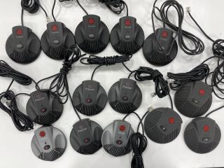 BOX TO INCLUDE 6X 2201-15855-001, 5X 2201-07155-605, 3X 2201-00698-002 EXTERNAL POLYCOM MICROPHONES, 1GB MEMORY STICK DUO, AND VARIOUS OTHER ACCESSORIES. [JPTM114715]