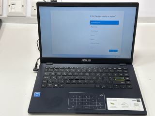 ASUS VIVOBOOK 64 GB LAPTOP IN BLUE: MODEL NO E410MA (WITH MAINS POWER CABLE). INTEL CELERON N4020 @ 1.10 GHZ, 4 GB RAM, 14.0" SCREEN, INTEL UHD GRAPHICS 600 [JPTM115039]