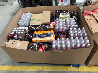 (COLLECTION ONLY) PALLET OF ASSORTED SOFT DRINKS TO INCLUDE RIBENA BLACKCURRANT BB 04/2024 & CARABAO MIXED BERRY FLAVOUR SPORT DRINK BB 04/2024: LOCATION - B4