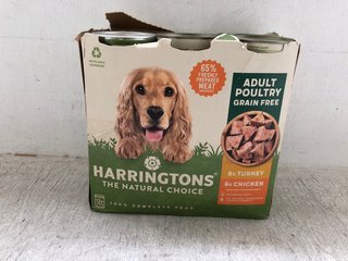 PACK OF HARRINGTONS ADULT CHICKEN WITH VEGETABLES WET DOG FOOD TINS BB: 04/25: LOCATION - A13