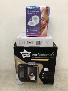 3 X ASSORTED CHILDRENS ITEMS TO INCLUDE TOMMEE TIPPEE PERFECT PREP DAY AND NIGHT FORMULA FEED MAKER: LOCATION - D4