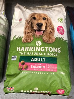 HARRINGTONS ADULT RICH WITH SALMON AND POTATO DRIED DOG FOOD PACK 12KG: LOCATION - A8