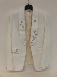 VOLTAIRE DATE STRASS WINGS JACKET IN WHITE SIZE: 36'' RFRP - £560: LOCATION - WHITE BOOTH