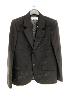 VOLTAIRE VANILLESTRASS MANIFESTO JACKET IN BLACK SIZE: 36'' RRP - £735: LOCATION - WHITE BOOTH