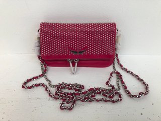ZADIG & VOLTAIRE ROCK NANO PLUMETIS BAG IN PINK RRP - £350: LOCATION - WHITE BOOTH