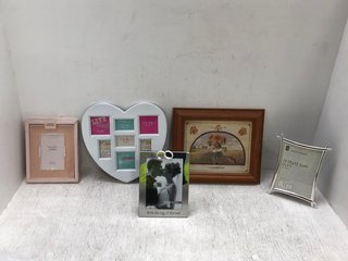 5 X ASSORTED SHAPE AND SIZE WALL HANGING PICTURE FRAMES: LOCATION - D1 FRONT