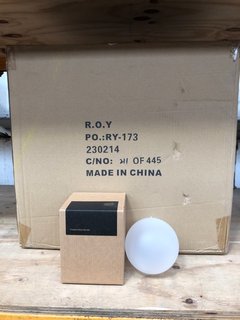 BOX OF DOWSING & REYNOLDS FROSTED GLASS BAUBLES: LOCATION - B6