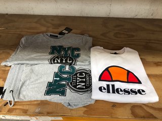 2 X ASSORTED CLOTHING TO INCLUDE ELLESSE PERC SWEATSHIRT IN WHITE SIZE: M: LOCATION - B13