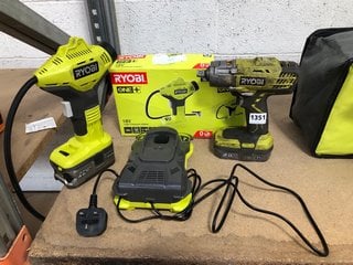 QTY OF ASSORTED RYOBI ONE+ TOOLS TO INCLUDE 18V HIGH PRESSURE INFLATOR: LOCATION - BR21